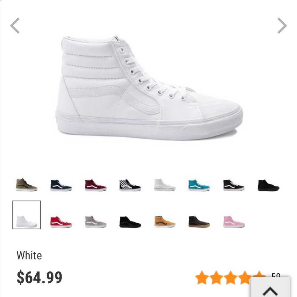 Brand new women’s white high top vans